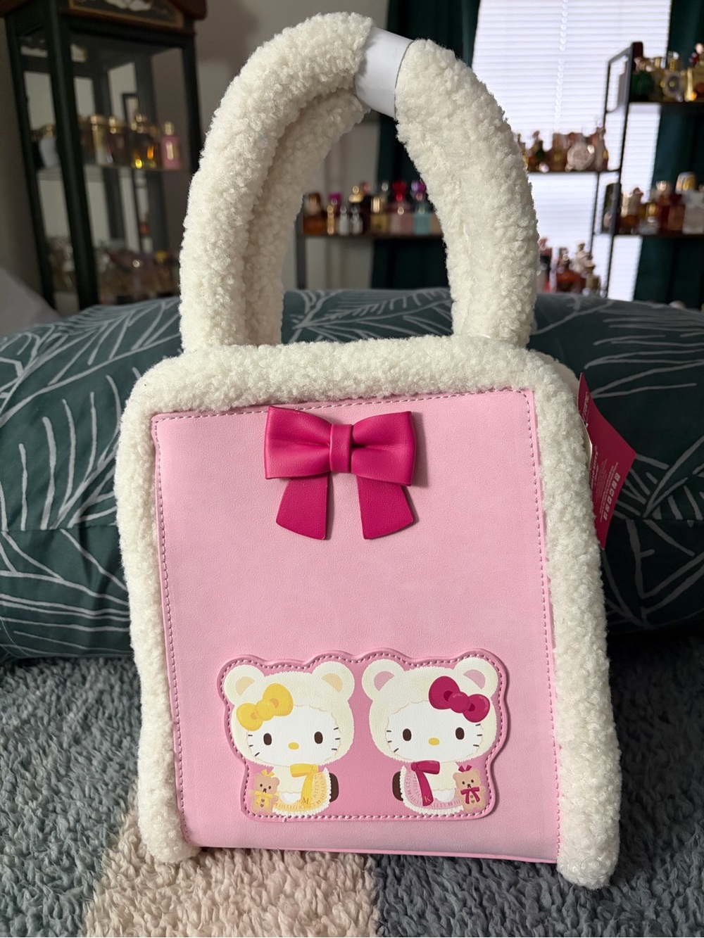 Hot Topic Pink Plush-Trim Hello Kitty Bear Tote